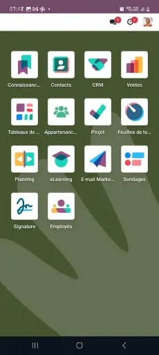 Application Odoo sur Smartphone